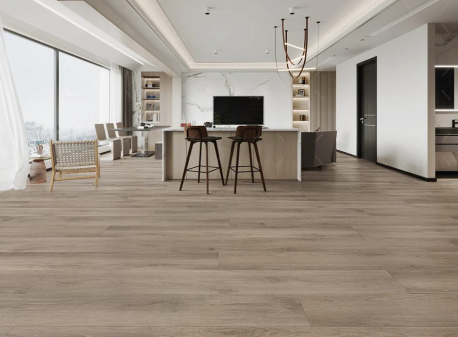 Luxury vinyl plank flooring in a modern interior