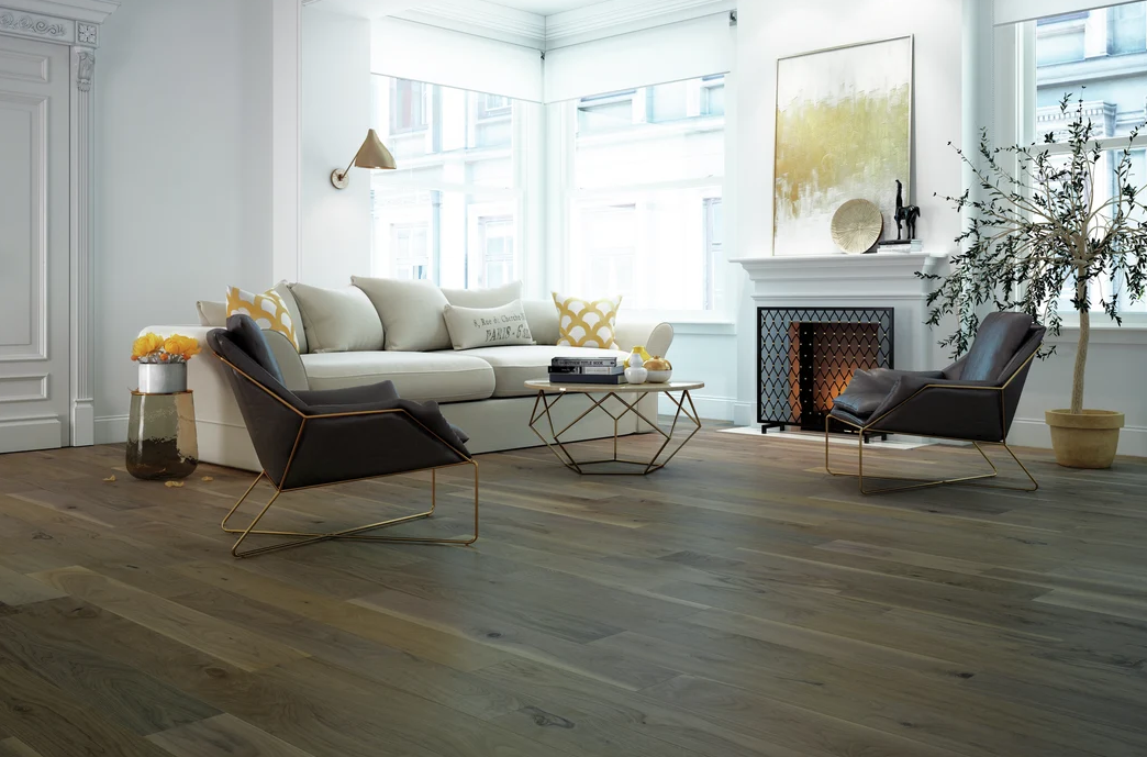 American walnut hardwood flooring in a residential interior